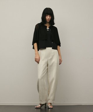 GRACE CONTINENTAL シアーケープニットカーディガン ブラック