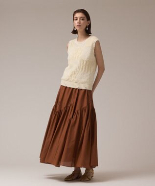 GRACE CONTINENTAL パッチワークニットトップ キナリ