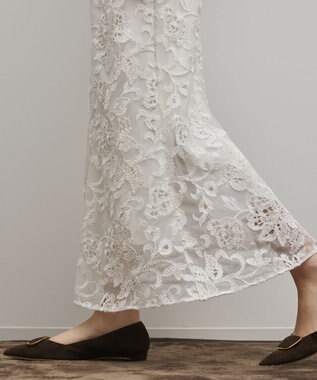 GRACE CONTINENTAL チュールレースマーメイドスカート ホワイト