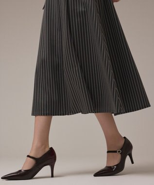 GRACE CONTINENTAL ストライプジャージワンピース グレー