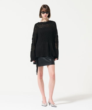 GRACE CONTINENTAL グランジニットトップ ブラック