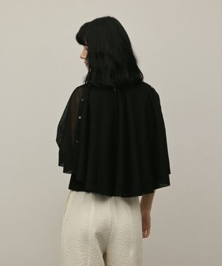 GRACE CONTINENTAL シアーケープニットカーディガン ブラック