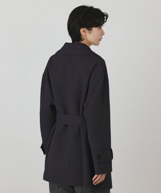 GRACE CONTINENTAL カシミヤ混リバーコート チャコール