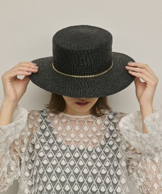 GRACE CONTINENTAL Ferrucio Vecchi チェーンハット ブラック