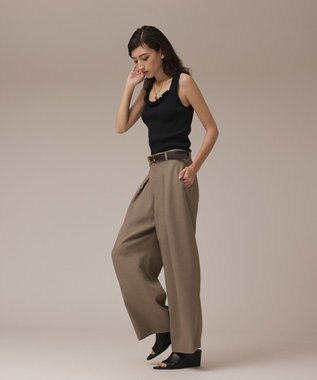 GRACE CONTINENTAL リブフリルニットトップ ブラック