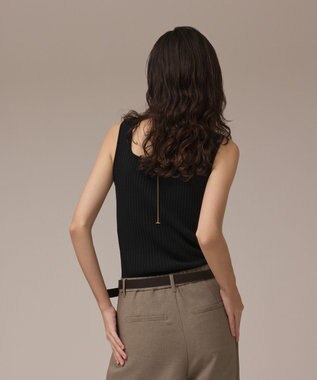 GRACE CONTINENTAL リブフリルニットトップ ブラック