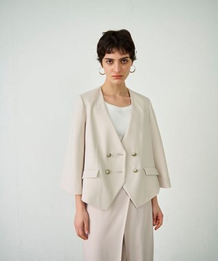 GRACE CONTINENTAL ケープスリーブジャケット ベージュ