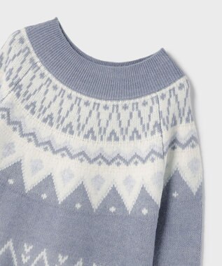 GRACE CONTINENTAL フェアアイルニットトップ ブルー