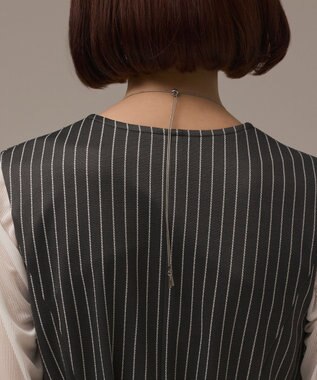 GRACE CONTINENTAL ストライプジャージワンピース グレー