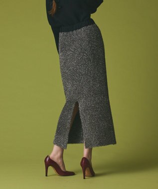 GRACE CONTINENTAL フェザーヤーンシャイニースカート シルバー