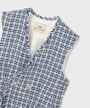 GRACE CONTINENTAL ルーズツイードジレジャケット ブルー