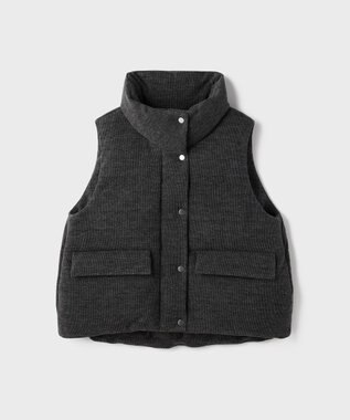 GRACE CONTINENTAL スタンドニットダウンベスト グレー