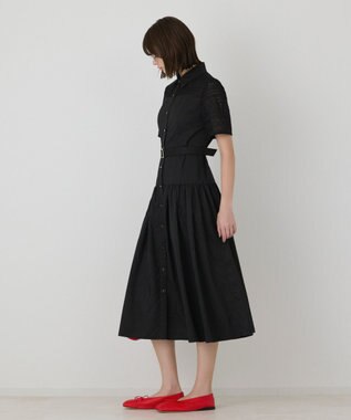 GRACE CONTINENTAL レースドッキングフレアワンピース ブラック