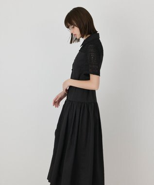 GRACE CONTINENTAL レースドッキングフレアワンピース ブラック
