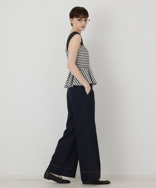 GRACE CONTINENTAL ストライプキャミソール ネイビー