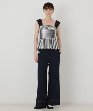 GRACE CONTINENTAL ストライプキャミソール ネイビー
