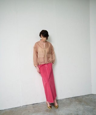 GRACE CONTINENTAL デニムタイトロングスカート ローズ