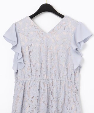 GRACE CONTINENTAL バックレースドレス サックス