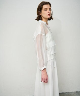 GRACE CONTINENTAL シアードレープブルゾン ホワイト