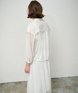 GRACE CONTINENTAL シアードレープブルゾン ホワイト