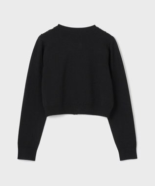 GRACE CONTINENTAL サテンコードニットカーディガン ブラック