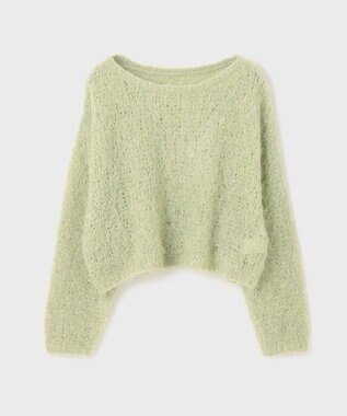 GRACE CONTINENTAL フィルムヤーンニットトップ ライトグリーン