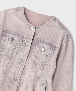 GRACE CONTINENTAL ペプラムデニムジャケット ピンク