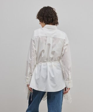 GRACE CONTINENTAL カット刺繍イレギュラーシャツ ホワイト