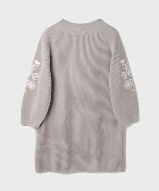 GRACE CONTINENTAL エンブロイダリーニットワンピース グレー