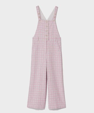 GRACE CONTINENTAL チェックツイードサロペット ピンク