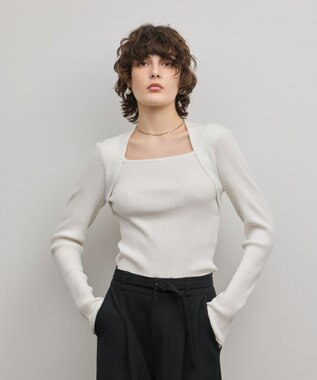 GRACE CONTINENTAL スクエアリブニットトップ