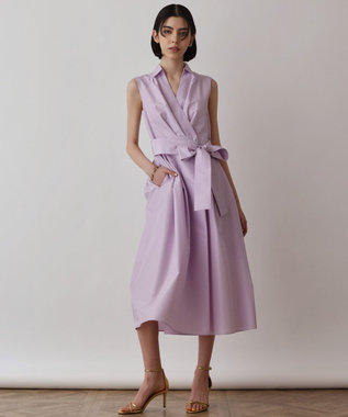 GRACE CONTINENTAL トリアセコットンワンピース ラベンダー