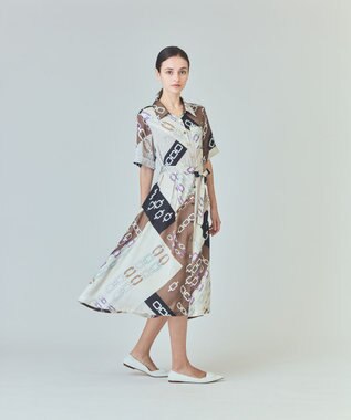 GRACE CONTINENTAL チェーンシャツドレス ブラウン