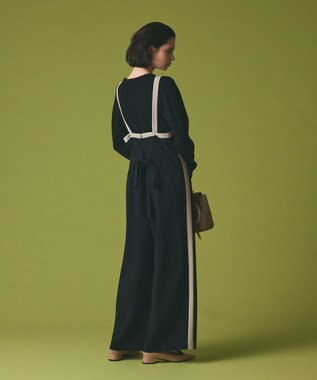 GRACE CONTINENTAL トリアセバイカラーサロペット ブラック