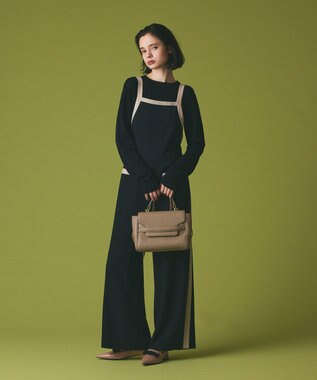 GRACE CONTINENTAL トリアセバイカラーサロペット ブラック