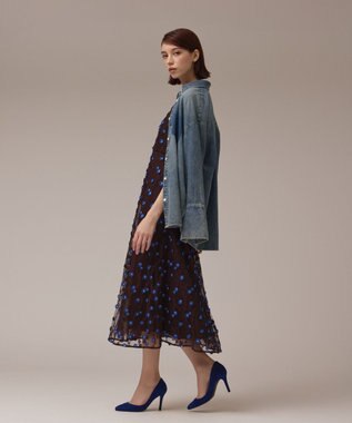 GRACE CONTINENTAL バイカラーレースワンピース ブラウン