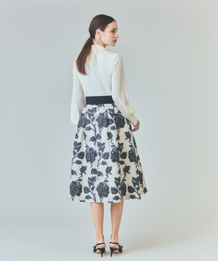 GRACE CONTINENTAL フラワージャガードテーラードレス キナリ