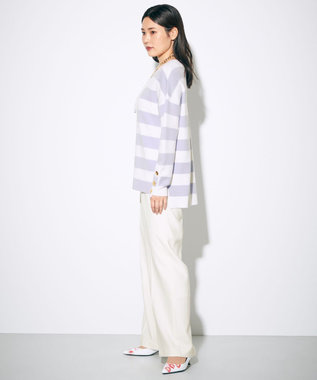 GRACE CONTINENTAL ウールストレッチセミワイドパンツ ホワイト