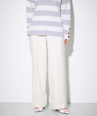 GRACE CONTINENTAL ウールストレッチセミワイドパンツ ホワイト