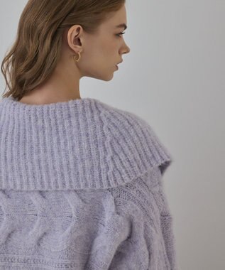 GRACE CONTINENTAL ヘアリーニットコクーンジャケット ラベンダー