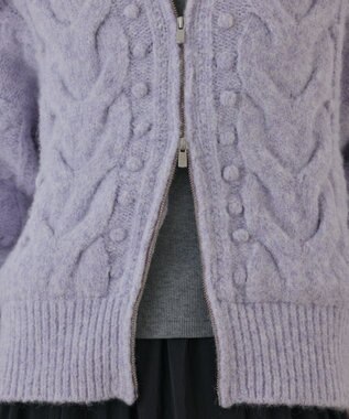 GRACE CONTINENTAL ヘアリーニットコクーンジャケット ラベンダー