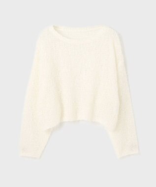 GRACE CONTINENTAL フィルムヤーンニットトップ ホワイト