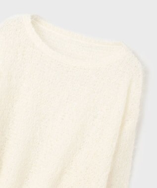 GRACE CONTINENTAL フィルムヤーンニットトップ ホワイト