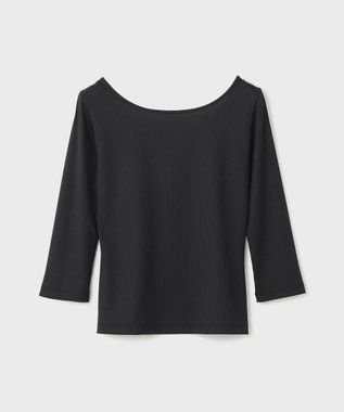 GRACE CONTINENTAL テレコボートネックトップ ブラック