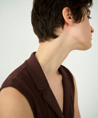 GRACE CONTINENTAL ダブルフロントニットジレ ブラウン