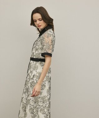 GRACE CONTINENTAL フラワーコード刺繍ワンピース キナリ