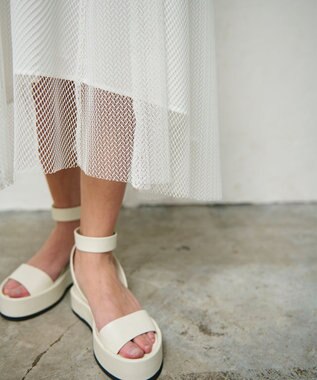 GRACE CONTINENTAL メッシュコンビキャミワンピース ホワイト