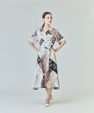 GRACE CONTINENTAL チェーンシャツドレス ブラウン