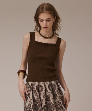 GRACE CONTINENTAL / グレースコンチネンタル リブフリルニットトップ リブフリルニットトップ / GRACE CONTINENTAL | GRACE