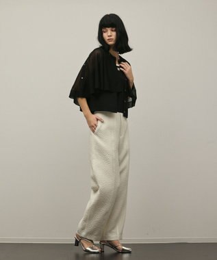 GRACE CONTINENTAL シアーケープニットカーディガン ブラック